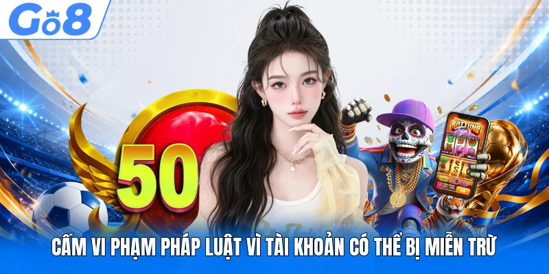 Cấm vi phạm pháp luật vì tài khoản có thể bị miễn trừ